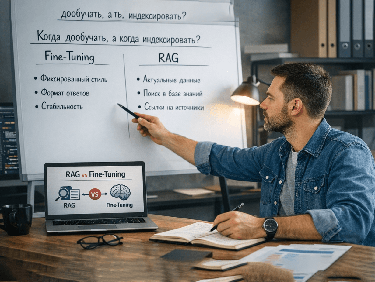 Fine-tuning vs RAG: когда дообучать, а когда индексировать