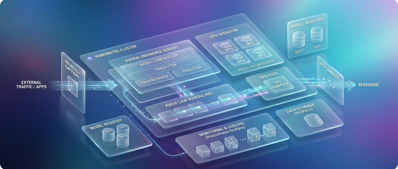Kubernetes для AI inference: KServe, GPU Operator, Kueue и autoscaling