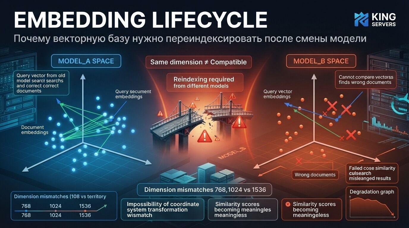 Embedding lifecycle: почему векторную базу нужно переиндексировать после смены модели