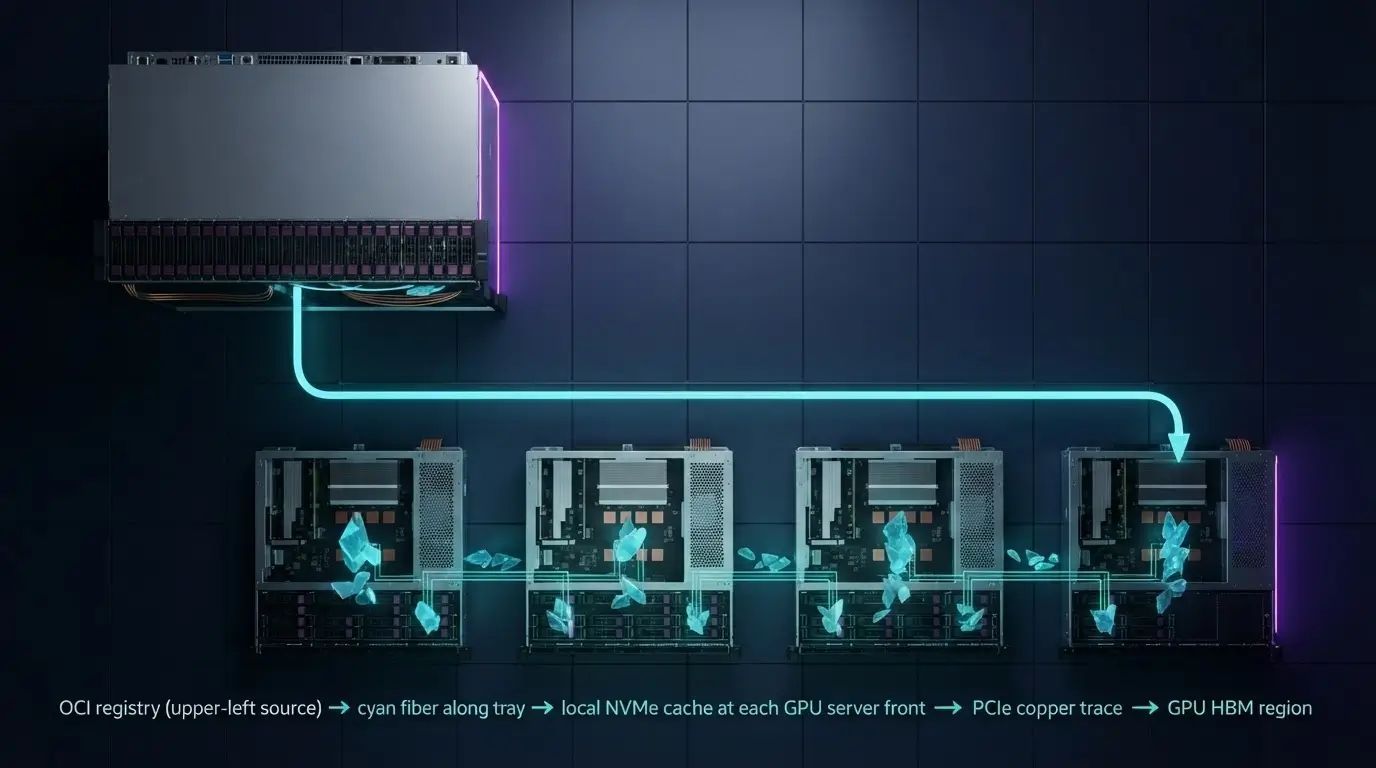 Кэш весов LLM на NVMe: OCI-артефакты и быстрый старт в Kubernetes