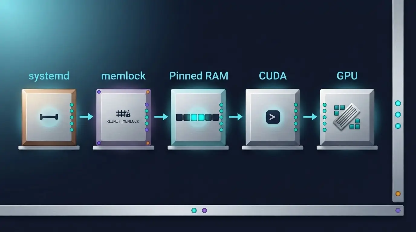 Слои systemd, RLIMIT_MEMLOCK, CUDA и GPU в Linux